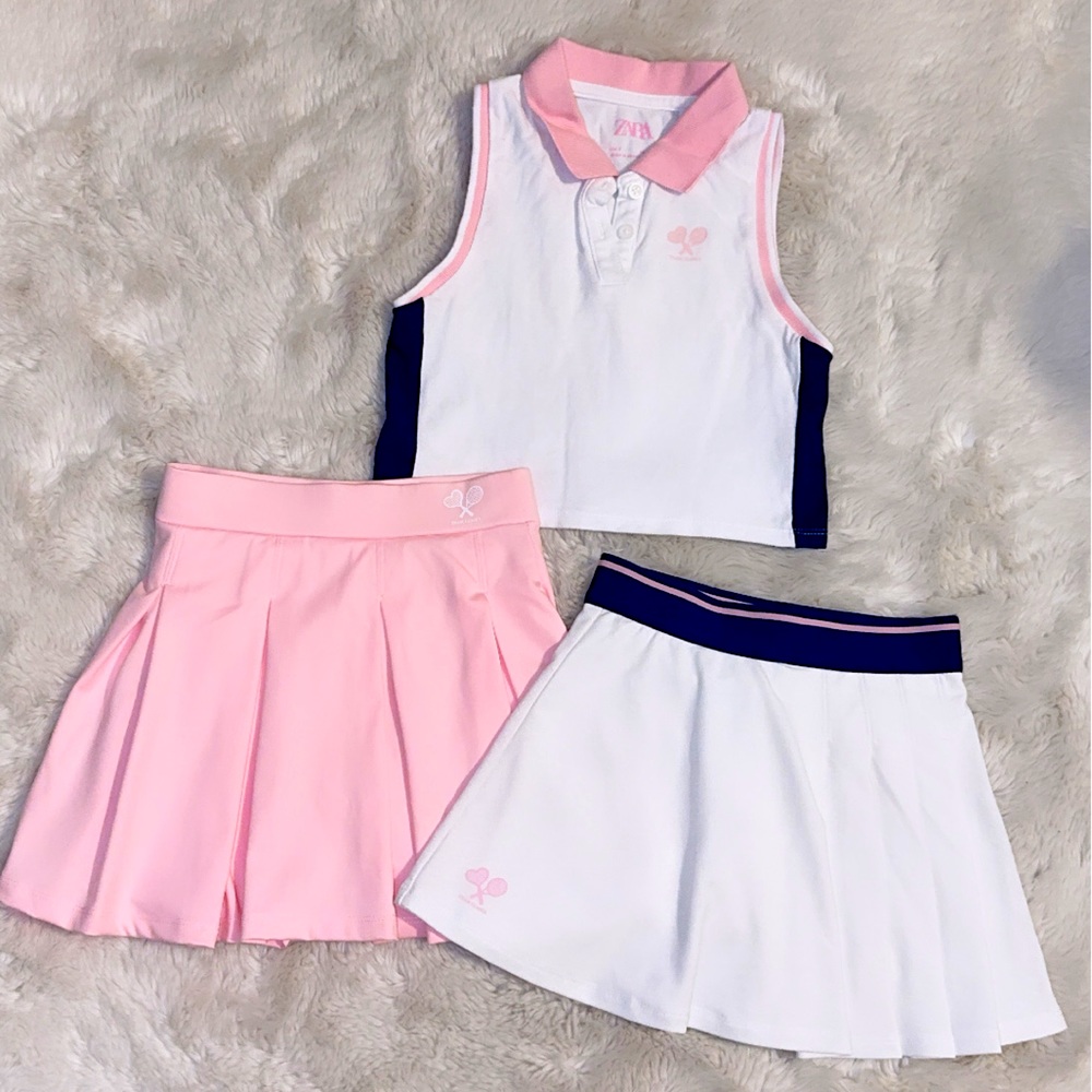 Zara kids matching skirts and crop top set of 3
